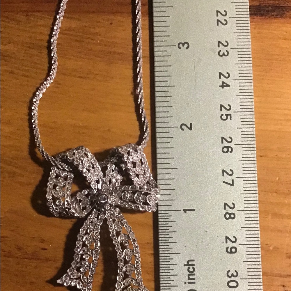 Stunning Diamond Bow! Solid white gold 2” long! - Picture 2 of 6